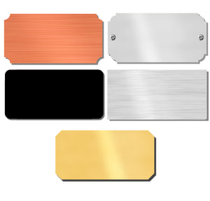 1" H x 3" W, Satin Brass Blank Perpetual Plate, Rectangular, Rounded or Notched Corners, 10, 20, 50 or 100 Quantity Pack - EnMEngraving