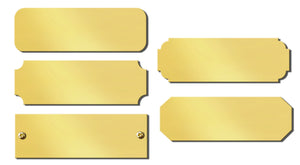 0.875" H x 2.5" W, Polished Brass Blank Name Plates - enmengraving