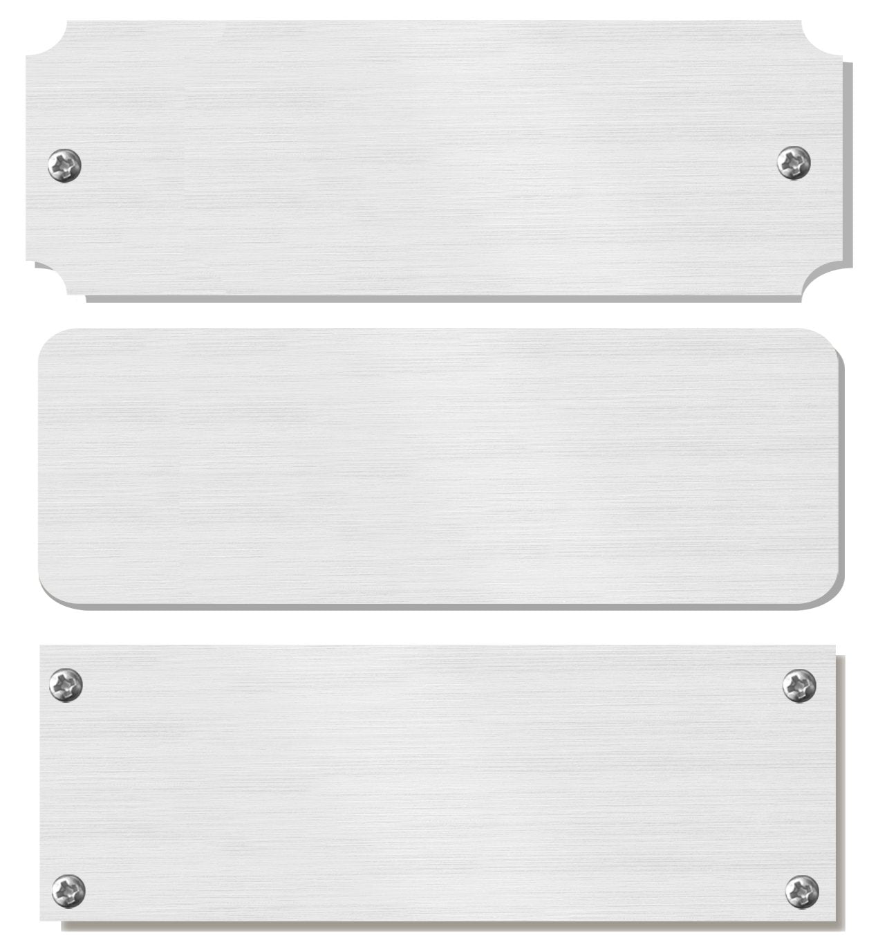 Polished Silver Blank Engraving Plates - Medium Sizes - 2" H x 2" W, Square corner, None