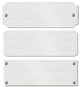 2" H x 8" W, Satin Nickel Silver Pre-Lacquered Blank Name Plate, Rectangular, Rounded or Notched Corners, 1, 5, 10 or 20 Quantity Pack - enmengraving