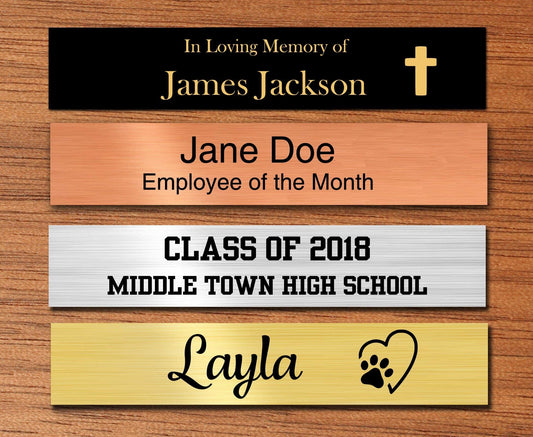 0.375" Tall, Custom Engrave Metal Nameplate - enmengraving
