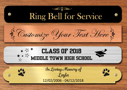 0.5" Tall, Custom Engrave Metal Nameplate - enmengraving