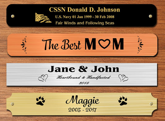 0.75" Tall, Custom Engrave Metal Nameplate - enmengraving