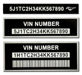 Custom Engraved Outdoor VIN Tag Vehicle Identification Number Cars Trucks Trailers RVs Motorcycles - EnMEngraving