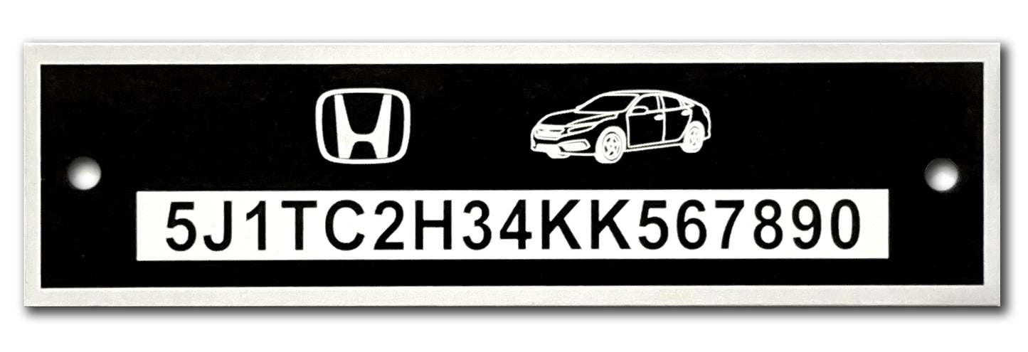 Custom Engraved Outdoor VIN Tag Vehicle Identification Number Cars Trucks Trailers RVs Motorcycles - EnMEngraving