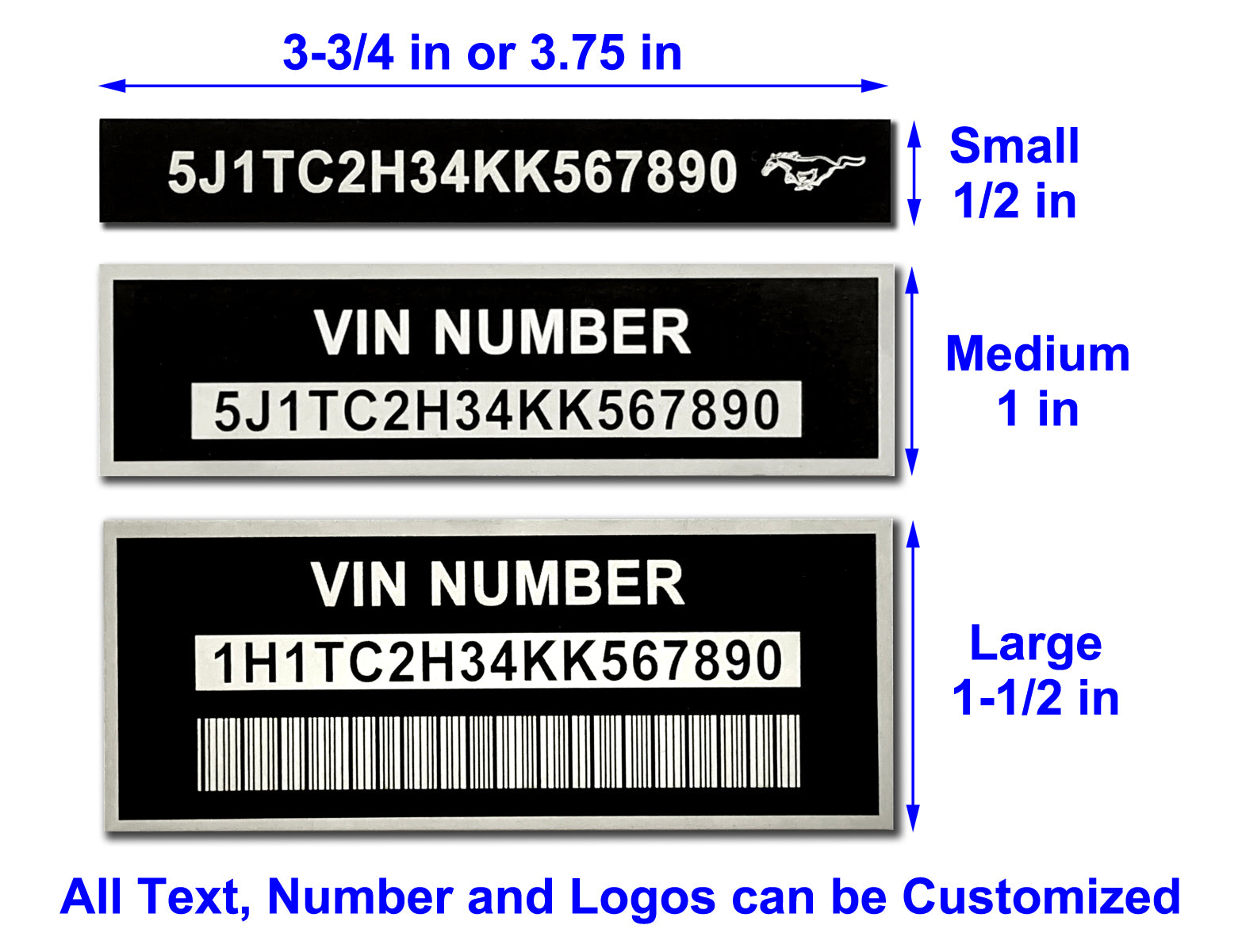 はんこ sample Custom Laser-Engraved VIN/HIN Tag | 1