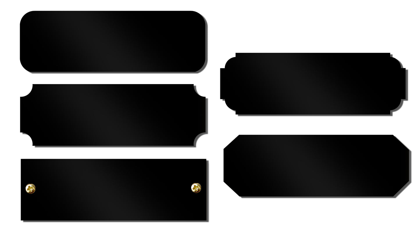 Gloss Black Brass Blank Engraving Plates - Large Sizes