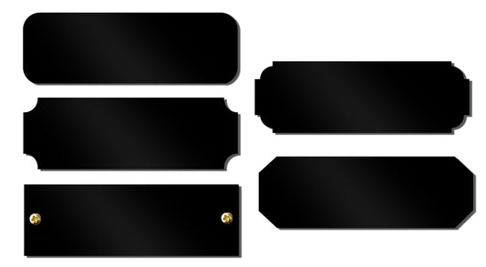 Gloss Black Brass Blank Engraving Plates - Large Sizes