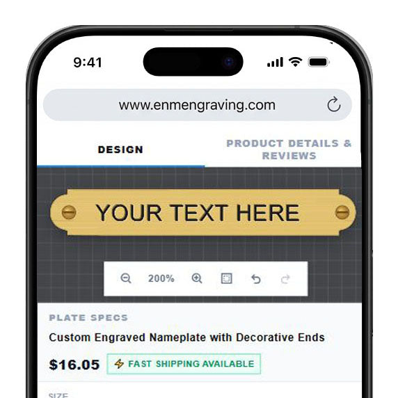 Easy to use design studio to customize your nameplates | EnMEngraving.com
