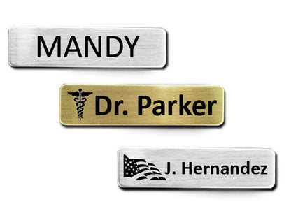 Heavy Gauge Military Style Name Badge - enmengraving