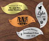 Tree of Life Nameplate Leaves, Donor Recognition Walls, Perpetual Plaque, Fundraiser, Personalized Custom Engraved Label Art Tag for Frames, Made to Order, Made in USA, 2-1/16" x 4-3/4" - enmengraving