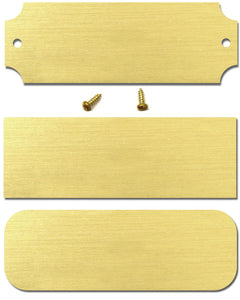 1" H x 3" W, Satin Brass Blank Perpetual Plate, Rectangular, Rounded or Notched Corners, 10, 20, 50 or 100 Quantity Pack - enmengraving