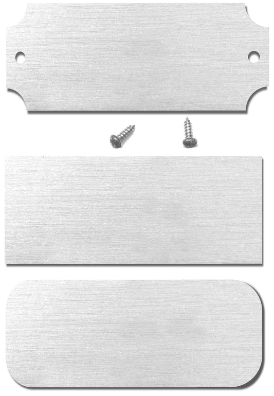 1" H x 3" W, Satin Nickel Silver Pre-Lacquered Blank Name Plate, Rectangular, Rounded or Notched Corners, 10, 20, 50 or 100 Quantity Pack - enmengraving