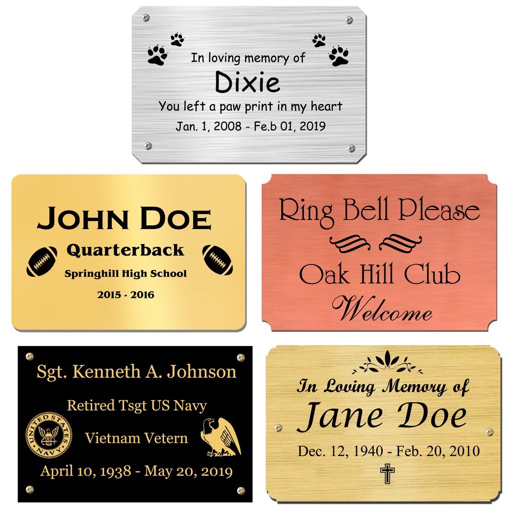 4" Tall, Custom Engrave Metal Nameplate - enmengraving