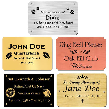 4" Tall, Custom Engrave Metal Nameplate - enmengraving