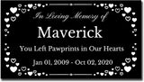 Elegant Engraved Metal Memorial Plaque, Hearts Border, Personalized Message - EnMEngraving