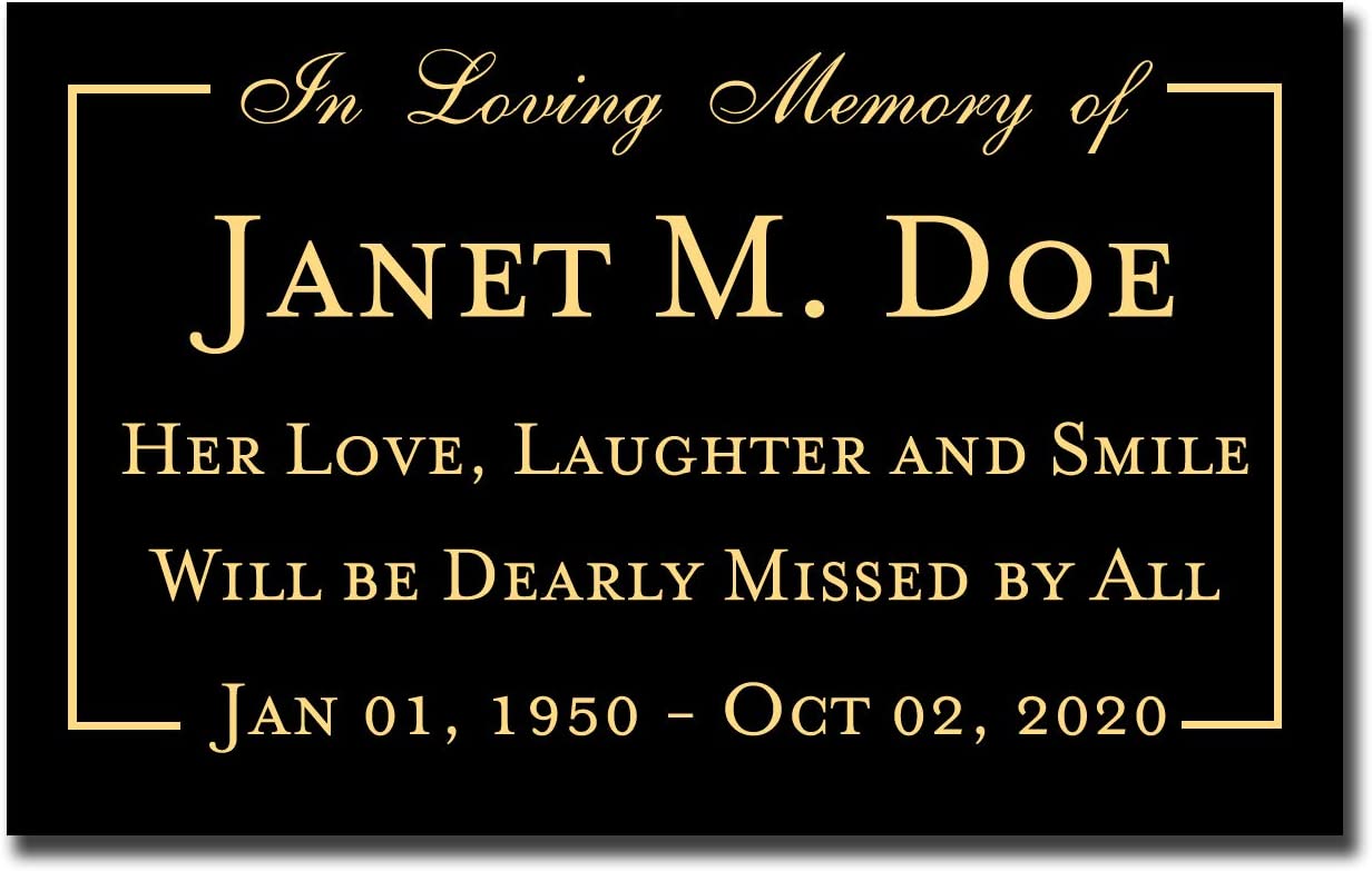 Elegant Engraved Metal Memorial Plaque, Personalized Message - EnMEngraving