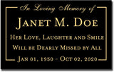 Elegant Engraved Metal Memorial Plaque, Personalized Message - EnMEngraving