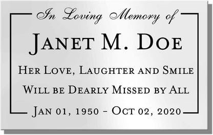 Memorial nameplate for loved ones - enmengraving