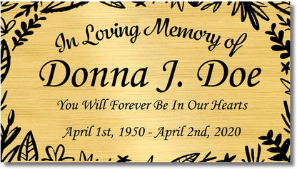 Memorial nameplate for loved ones - enmengraving