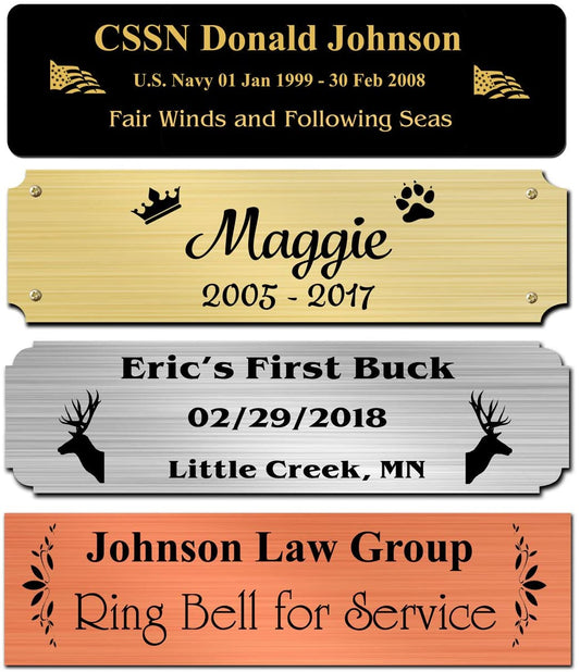 1.25" Tall, Custom Engrave Metal Nameplate - enmengraving