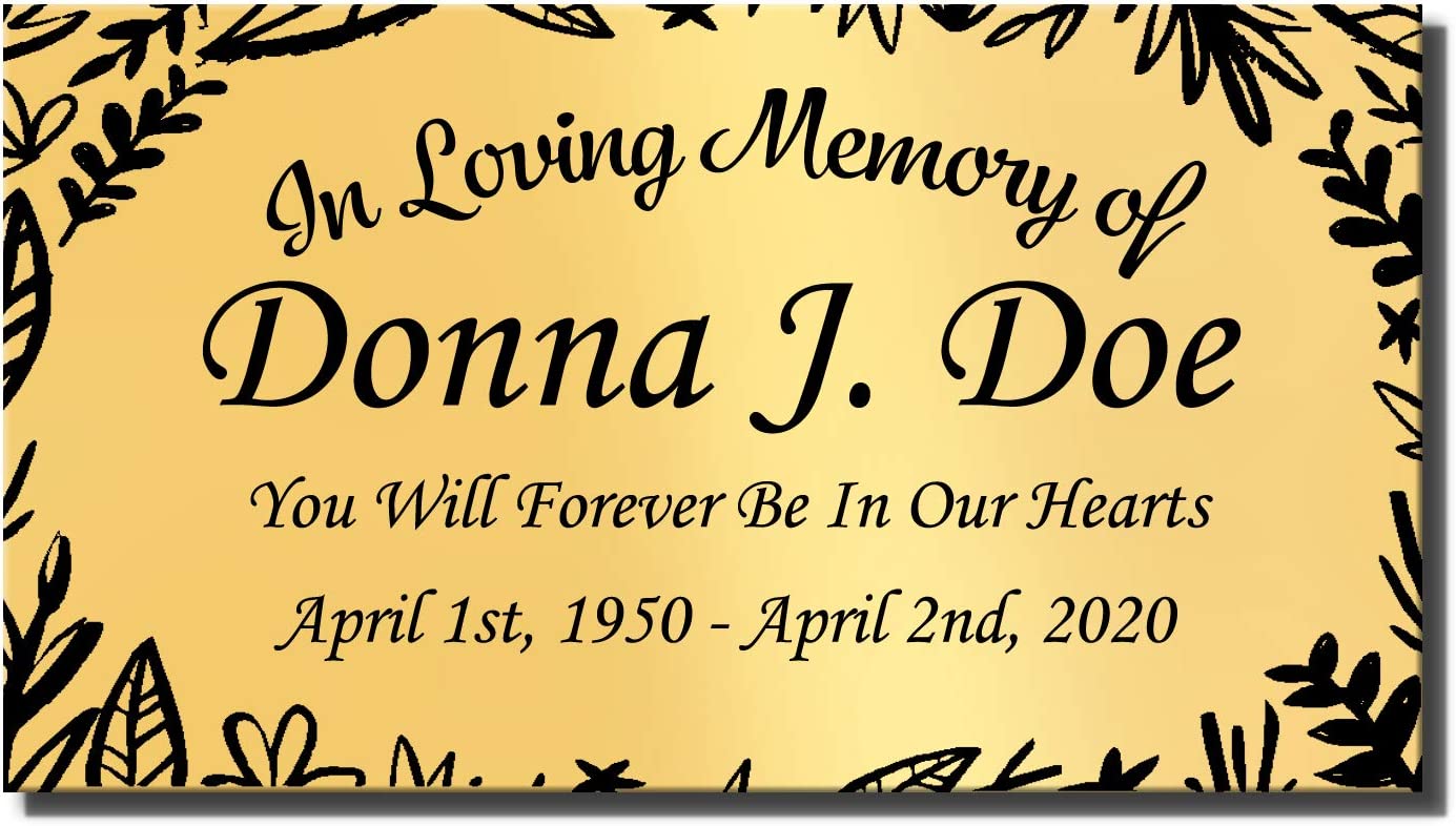 Elegant Engraved Metal Memorial Plaque, Classic Border, Personalized Message - EnMEngraving