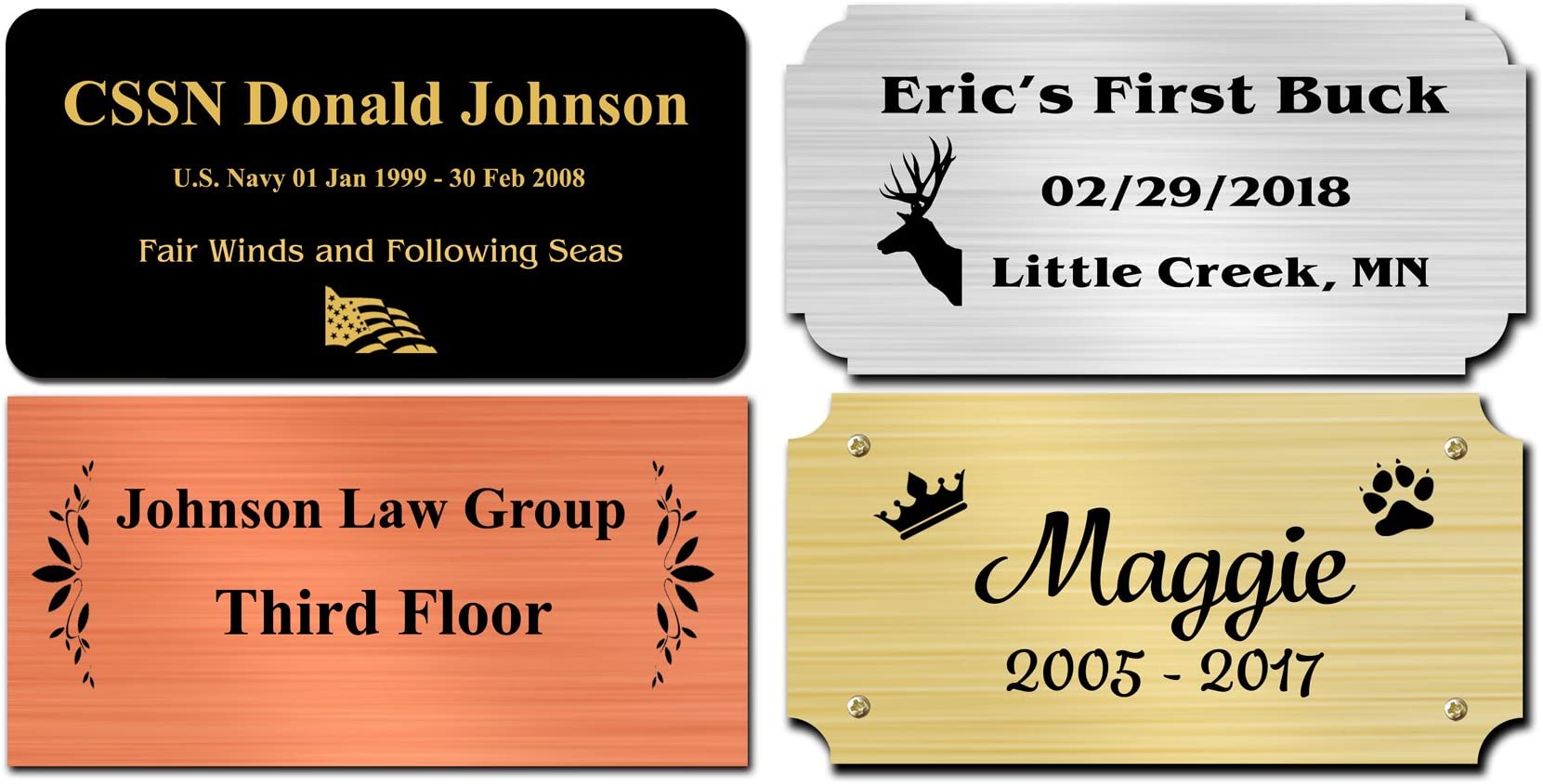 3" Tall, Custom Engrave Metal Nameplate - enmengraving