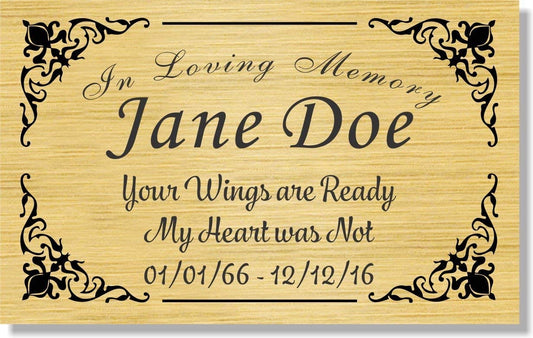 Memorial nameplate for loved ones - enmengraving