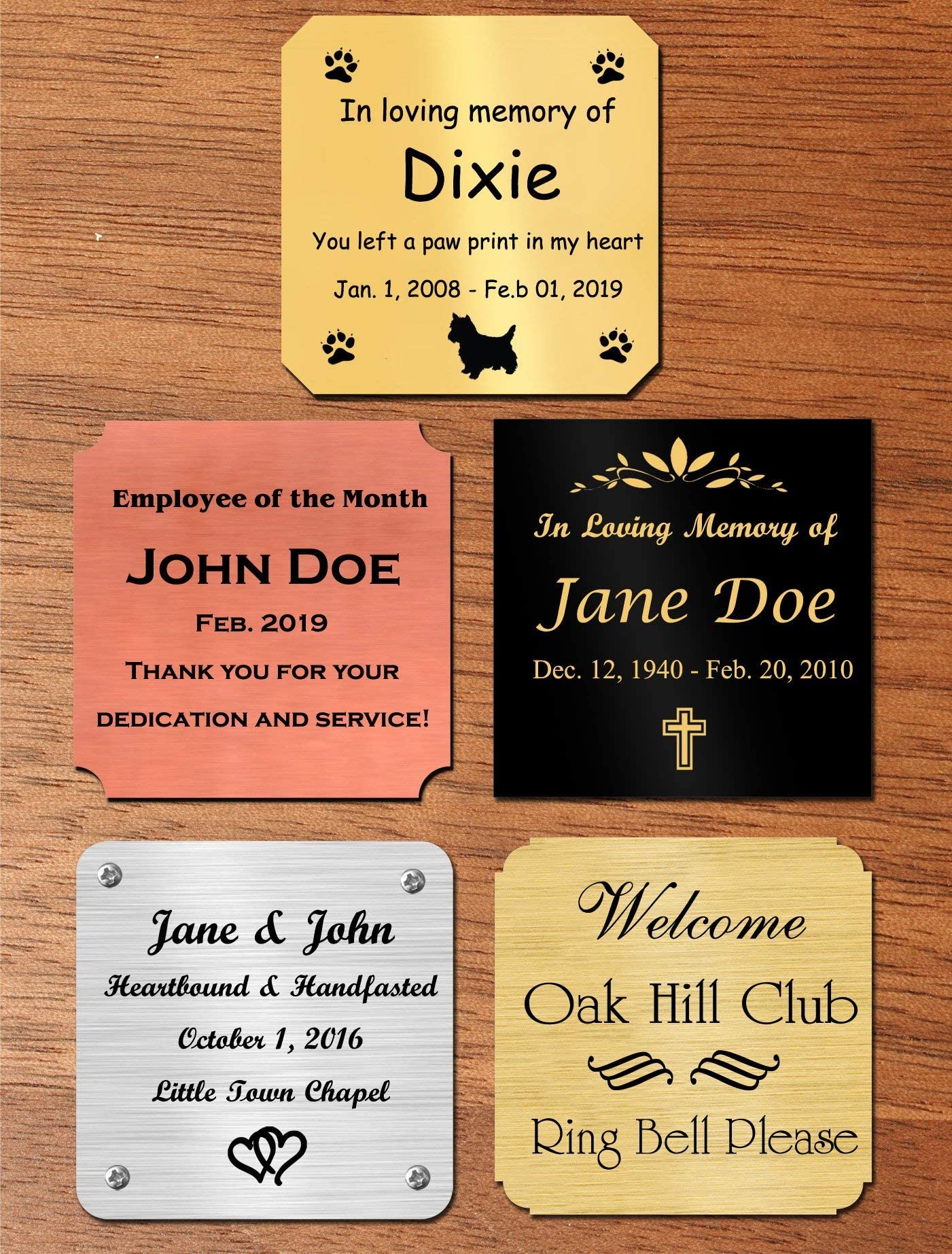 3.5" Tall, Custom Engrave Metal Nameplate - enmengraving