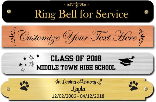 0.5" Tall, Custom Engrave Metal Nameplate - enmengraving