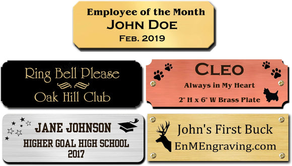 Customizable Copper Name Tags - Up to 4x 2, PlaqueMaker