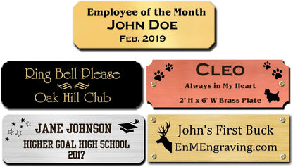 2" Tall, Custom Engrave Metal Nameplate - enmengraving