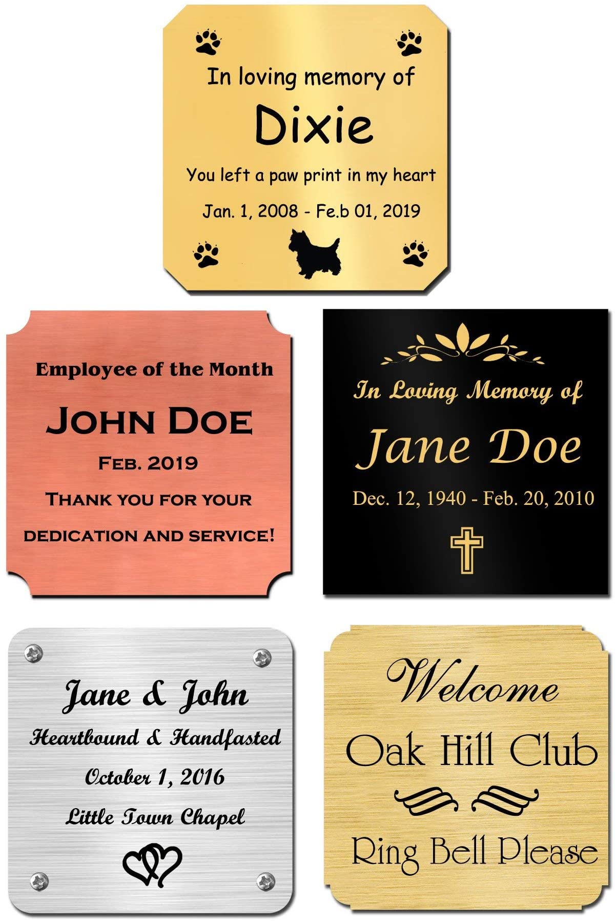 3.5" Tall, Custom Engrave Metal Nameplate - enmengraving