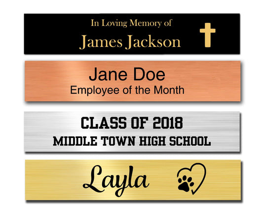 0.375" Tall, Custom Engrave Metal Nameplate - enmengraving
