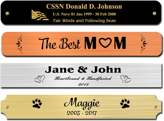 0.75" Tall, Custom Engrave Metal Nameplate - enmengraving