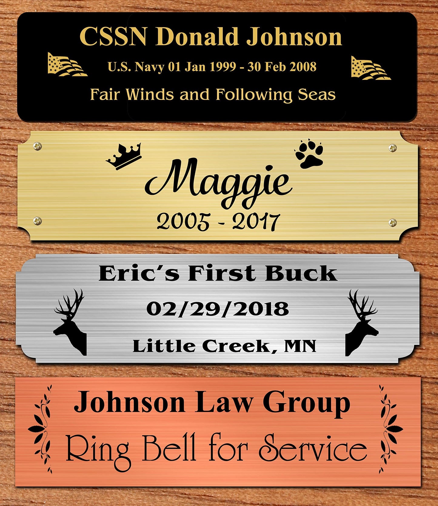 3" Tall, Custom Engrave Metal Nameplate - enmengraving