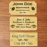 0.75" H x 4.5" W, Trapezoid Brass Name Plate - enmengraving