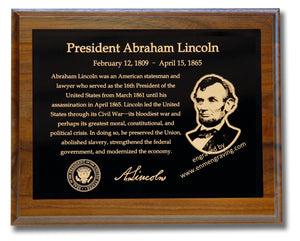 8"x10" Memorial Plaque with Engraved Photo, Black Color Brass Plates Gold Text, Custom Engraved - enmengraving
