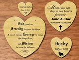 Satin Brass Heart Shape Nameplate - EnMEngraving