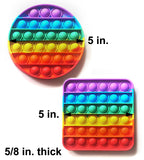 E.n.M Accessories Pack of Bubble Push Pop Sensory Fidget Toy Set Stress Relief for Kids and Adults Silicone (2 PCs Square & Round, Rainbow) - EnMEngraving